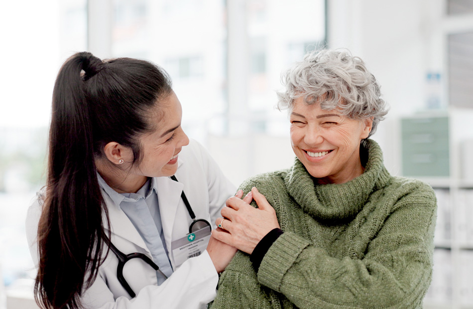 Healthcare provider supporting older patient