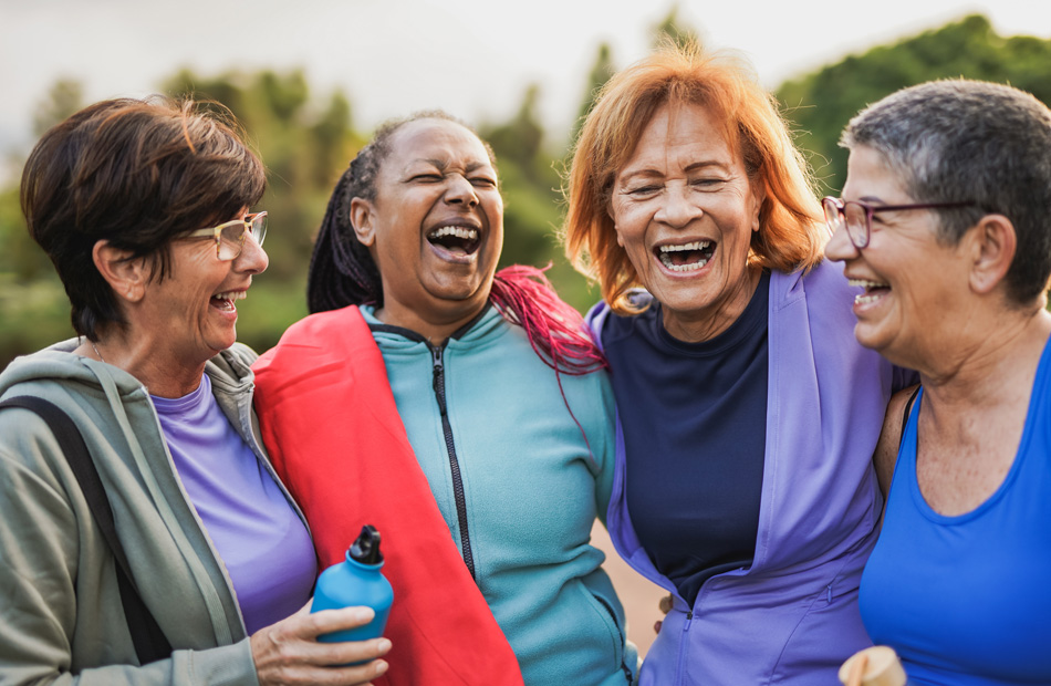 Older adults enjoying outdoor wellness activity