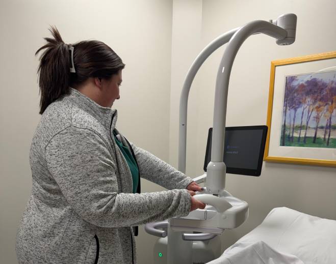 Person using medical imaging equipment