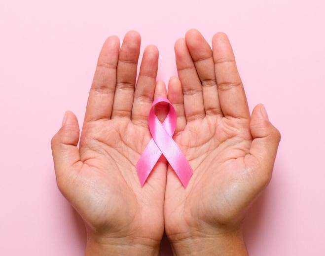 Lazo rosa de concientización sobre el cáncer de mama