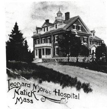 Historic Leonard Morse Hospital building postcard